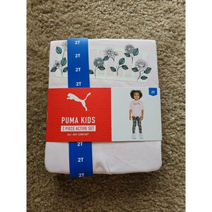 Puma Toddler Girls Active Leggings and T-Shirt Set 2T Pink Floral